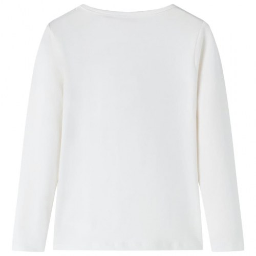 Langærmet T-shirt til børn str. 116 ecrufarvet