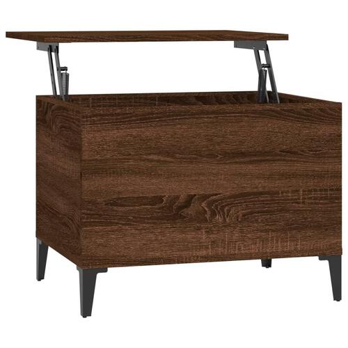 Sofabord 60x44,5x45 cm konstrueret træ brun egetræsfarve
