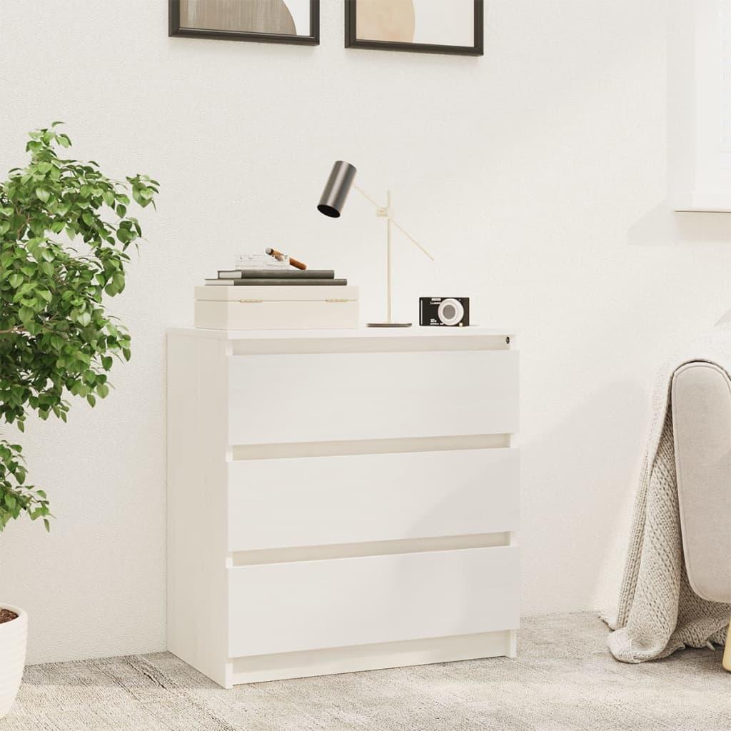 Sengeskab 60x36x64 cm massivt fyrretræ hvid
