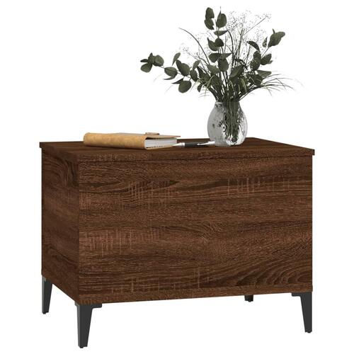 Sofabord 60x44,5x45 cm konstrueret træ brun egetræsfarve