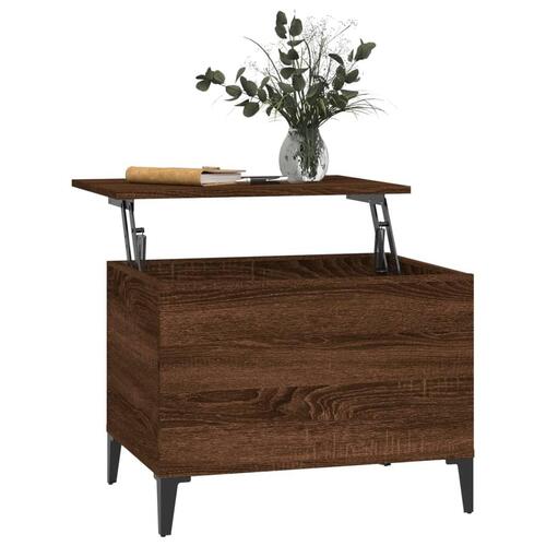 Sofabord 60x44,5x45 cm konstrueret træ brun egetræsfarve