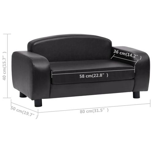 Hundesofa 80x50x40 cm kunstlæder sort