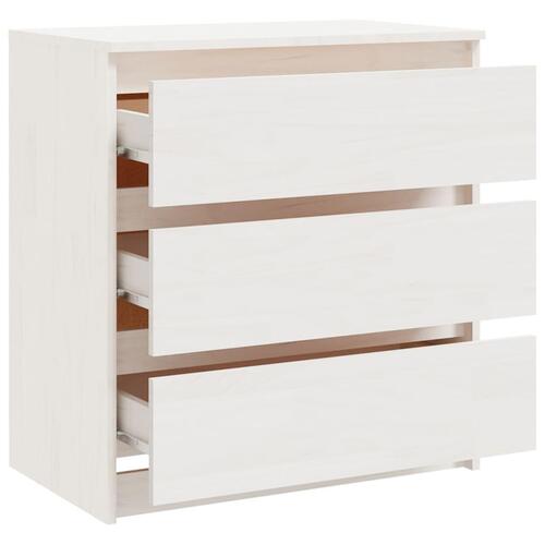 Sengeskab 60x36x64 cm massivt fyrretræ hvid
