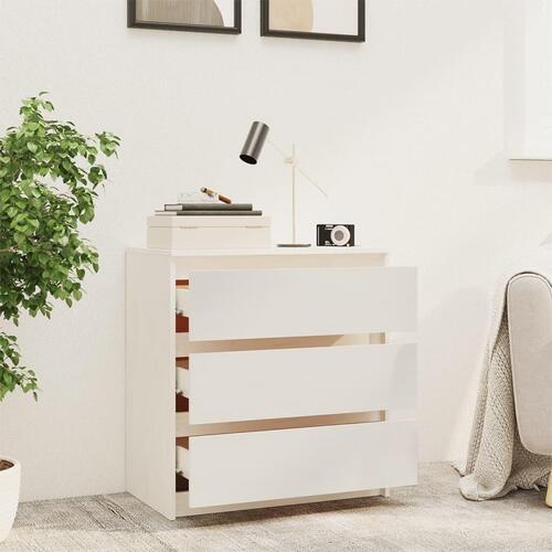 Sengeskab 60x36x64 cm massivt fyrretræ hvid