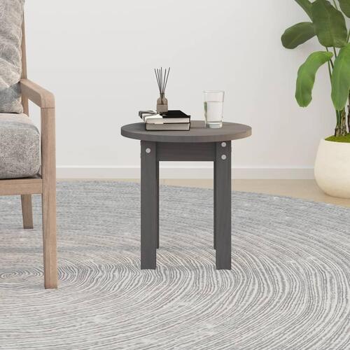 Sofabord Ø 35x35 cm massivt fyrretræ grå