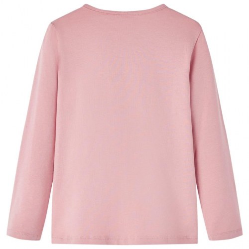 Langærmet T-shirt til børn med pony - svagt lyserød, str. 104