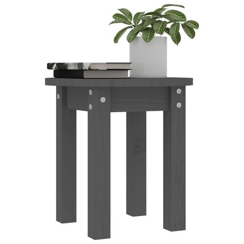 Sofabord Ø 35x35 cm massivt fyrretræ grå