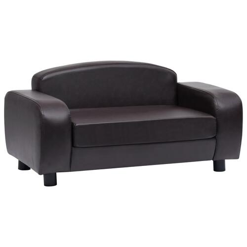 Hundesofa 80x50x40 cm kunstlæder brun
