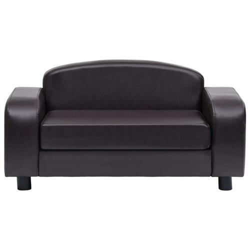 Hundesofa 80x50x40 cm kunstlæder brun