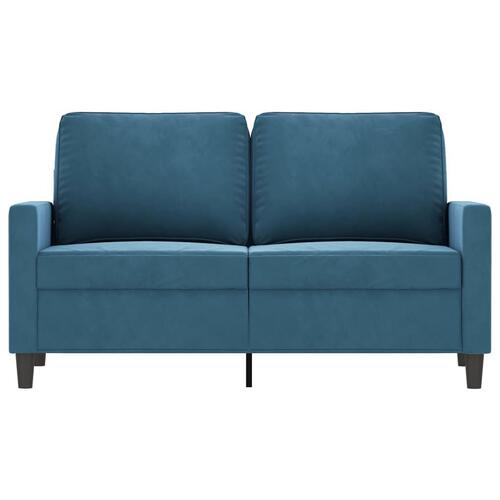 2-personers sofa 120 cm fløjl blå