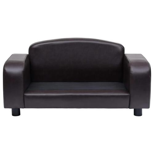 Hundesofa 80x50x40 cm kunstlæder brun