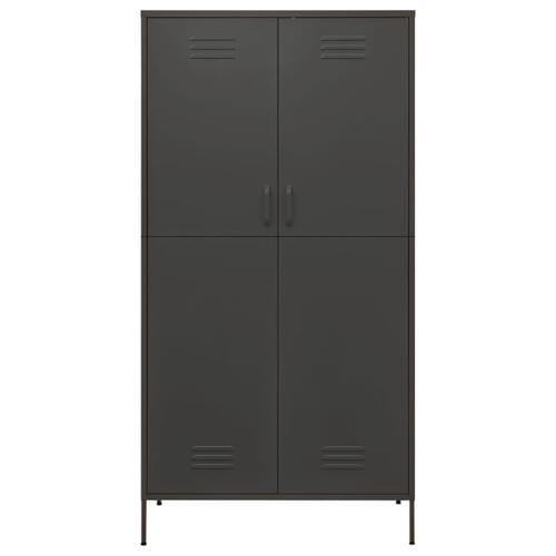 Klædeskab 90x50x180 cm stål antracitgrå