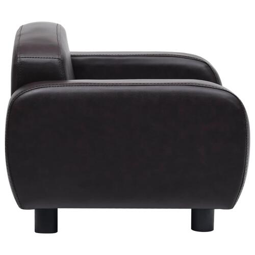 Hundesofa 80x50x40 cm kunstlæder brun