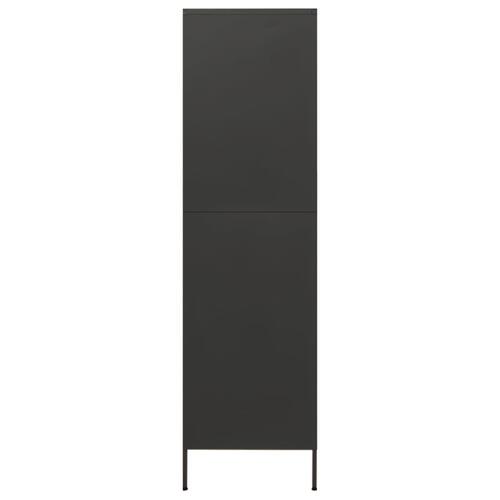 Klædeskab 90x50x180 cm stål antracitgrå