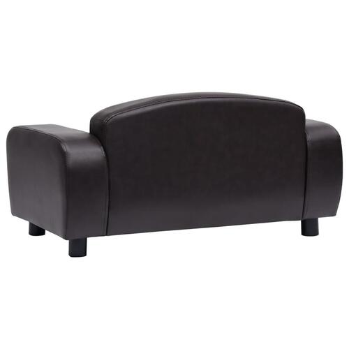 Hundesofa 80x50x40 cm kunstlæder brun