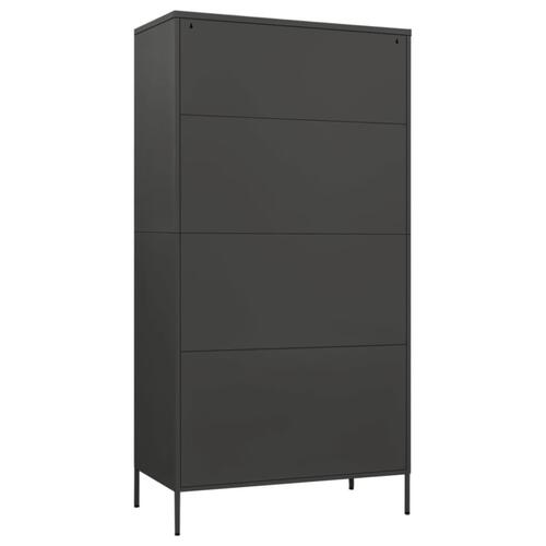 Klædeskab 90x50x180 cm stål antracitgrå