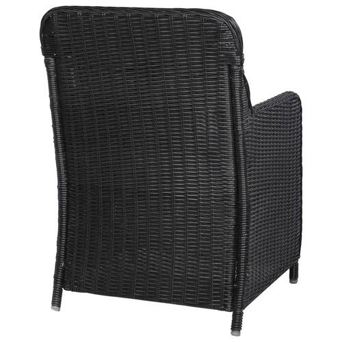 Udendørsstole med hynder 2 stk. polyrattan sort