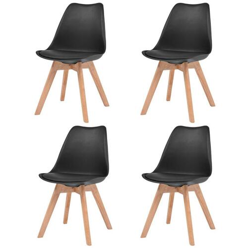 Spisebordsstole 4 stk. plastik sort