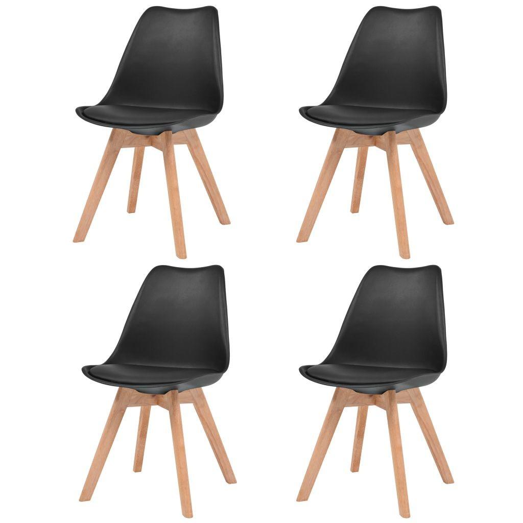 Spisebordsstole 4 stk. plastik sort