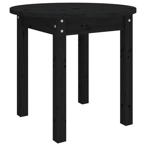 Sofabord Ø 45x40 cm massivt fyrretræ sort