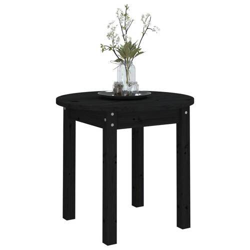 Sofabord Ø 45x40 cm massivt fyrretræ sort
