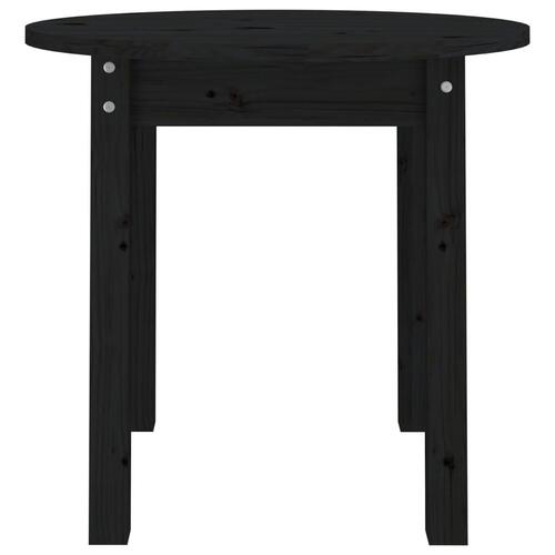 Sofabord Ø 45x40 cm massivt fyrretræ sort
