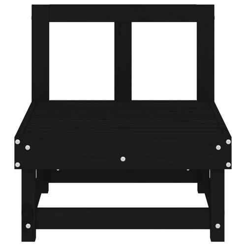 Midtermodul til havesofa massivt fyrretræ sort