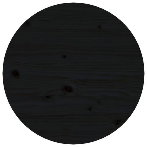 Sofabord Ø 45x40 cm massivt fyrretræ sort