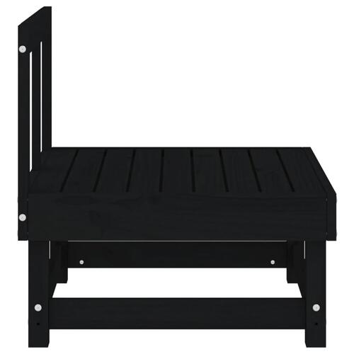 Midtermodul til havesofa massivt fyrretræ sort