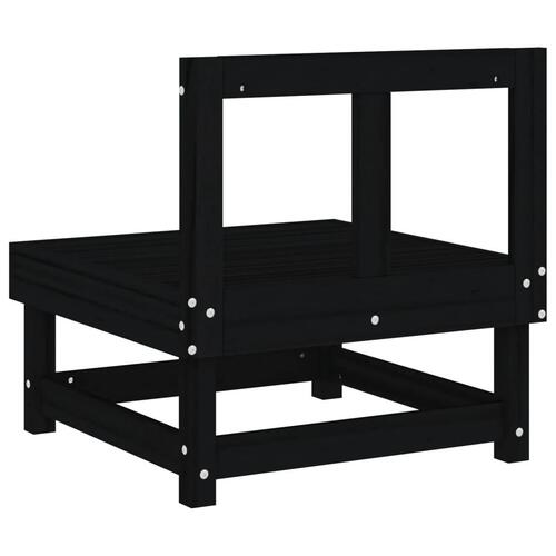 Midtermodul til havesofa massivt fyrretræ sort