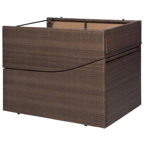 Liggestol med hynde polyrattan brun