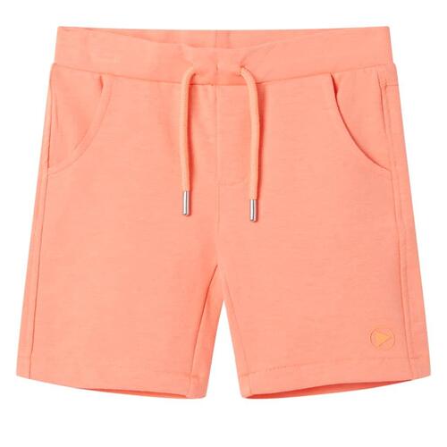 Shorts til børn str. 92 med snøre neon-orange