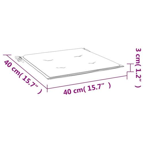 Hynder til havestol 6 stk. 40x40x3 cm oxfordstof cremefarvet