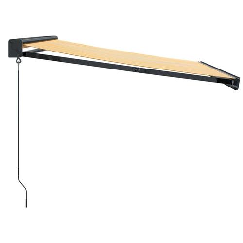Foldemarkise manuel betjening 3x2,5 m stof aluminium gul hvid