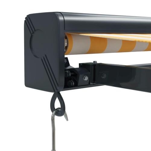 Foldemarkise manuel betjening 3x2,5 m stof aluminium gul hvid