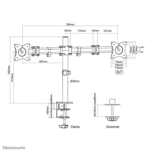 Skærmholder Neomounts NM-D135DBLACK