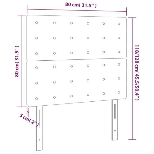 Sengegavl med LED-lys 80x5x118/128 cm kunstlæder cappuccino