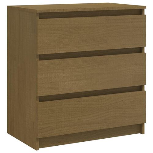 Sengeskab 60x36x64 cm massivt fyrretræ honningbrun