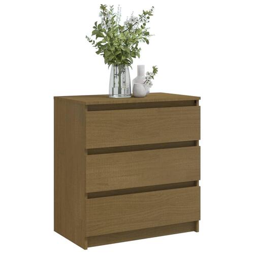 Sengeskab 60x36x64 cm massivt fyrretræ honningbrun