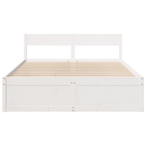 Sengeramme uden madras 160x200 cm massivt fyrretræ hvid