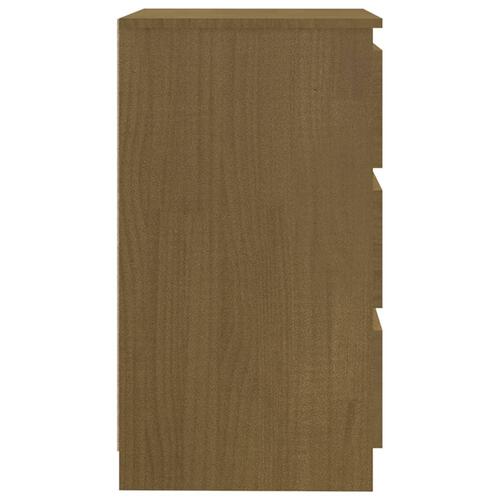 Sengeskab 60x36x64 cm massivt fyrretræ honningbrun