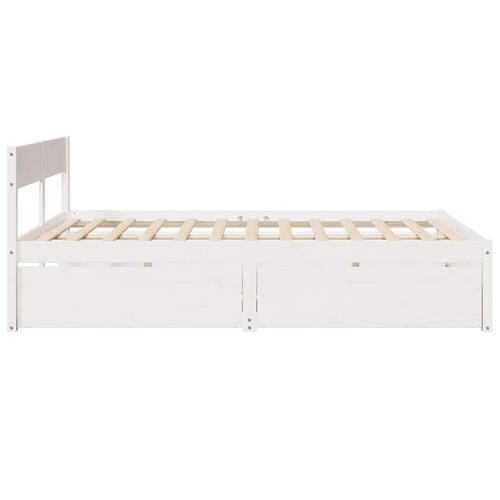 Sengeramme uden madras 160x200 cm massivt fyrretræ hvid