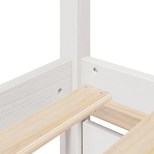 Sengeramme uden madras 160x200 cm massivt fyrretræ hvid