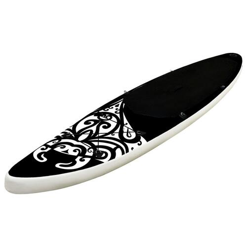 Oppusteligt paddleboardsæt 305x76x15 cm sort