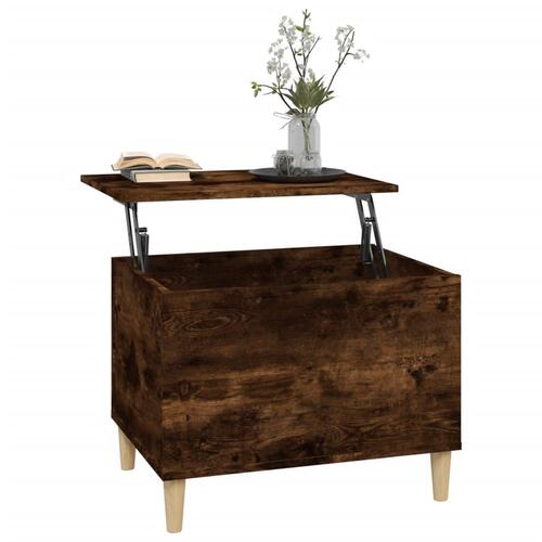 Sofabord 60x44,5x45 cm konstrueret træ røget egetræsfarve