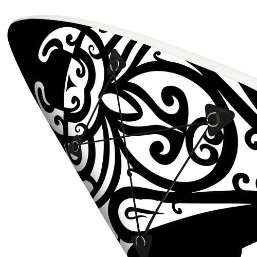 Oppusteligt paddleboardsæt 305x76x15 cm sort