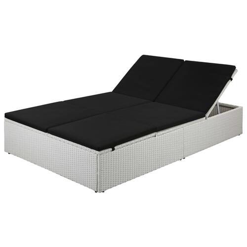 Liggestol med hynde polyrattan sort