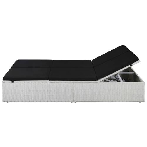 Liggestol med hynde polyrattan sort