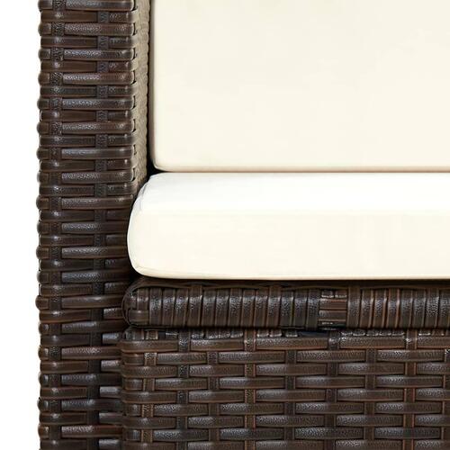 2-personers havesofa med hynder brun polyrattan