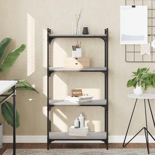 Bogreol 60x30x120 cm 4 hylder konstrueret træ grå sonoma-eg